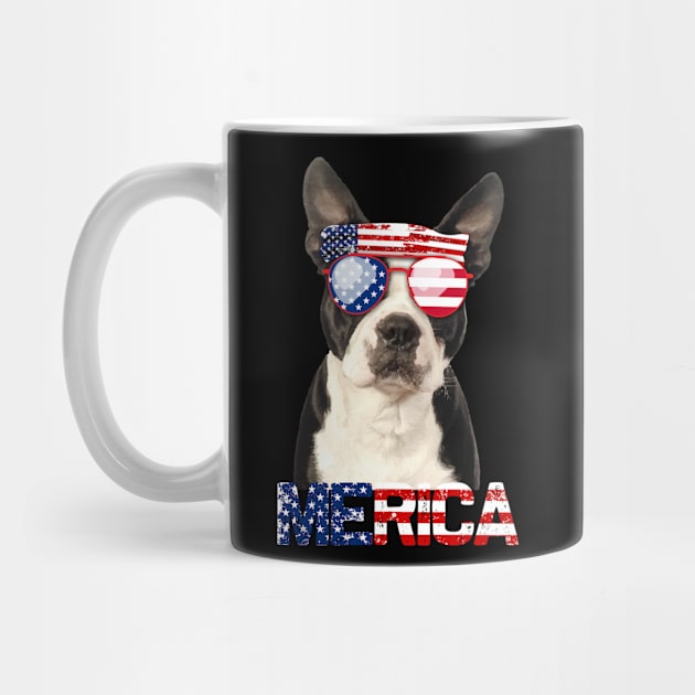 Merica Boston Terriers Dog American Flag 4Th Of July by jrgenbode